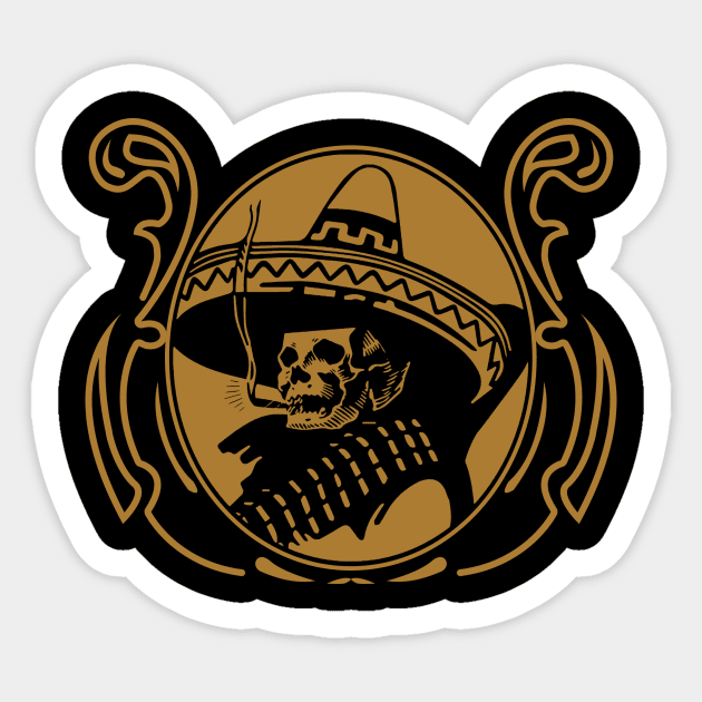 graphic sombrero coboy skull Sticker by jeffstore